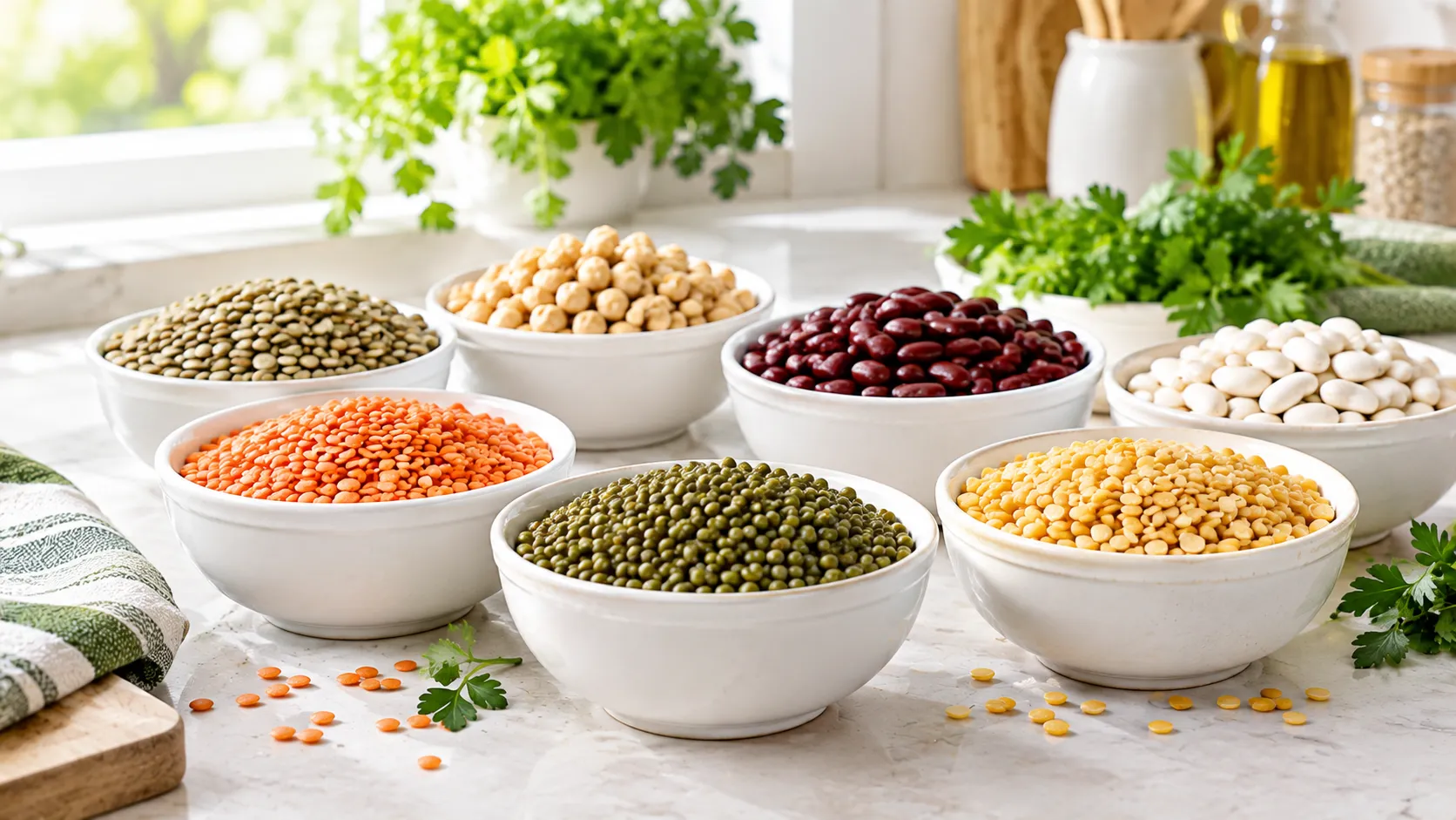 خواص حبوبات و مقایسه عدس، نخود، لوبیا و لپه